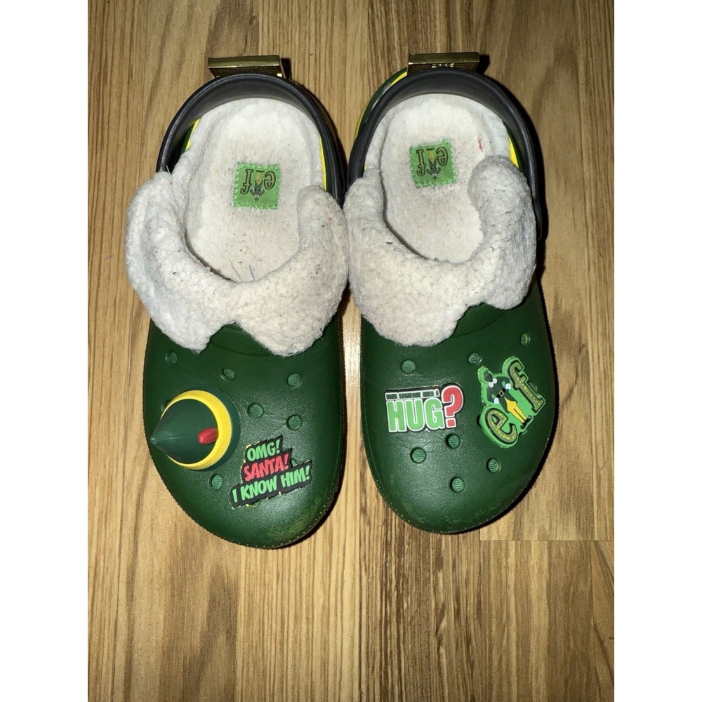 Buddy‎ The Elf Crocs Boys J2 Lined Clog Christmas